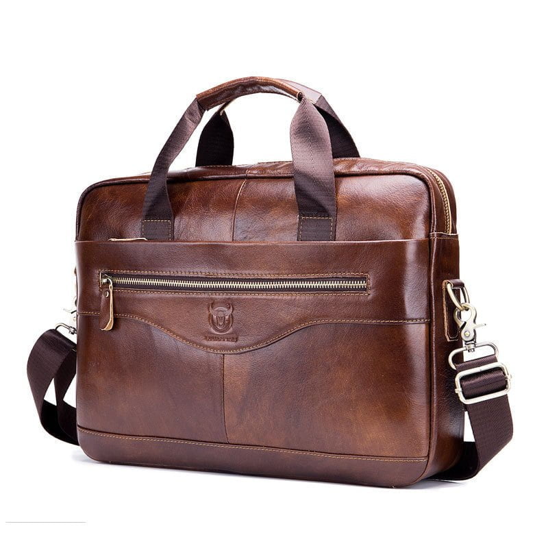 Captain Cattle Men's Leather Laptop Briefcase - Cora Monte