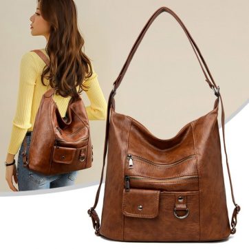 Messenger Faux Leather Shoulder Bag
