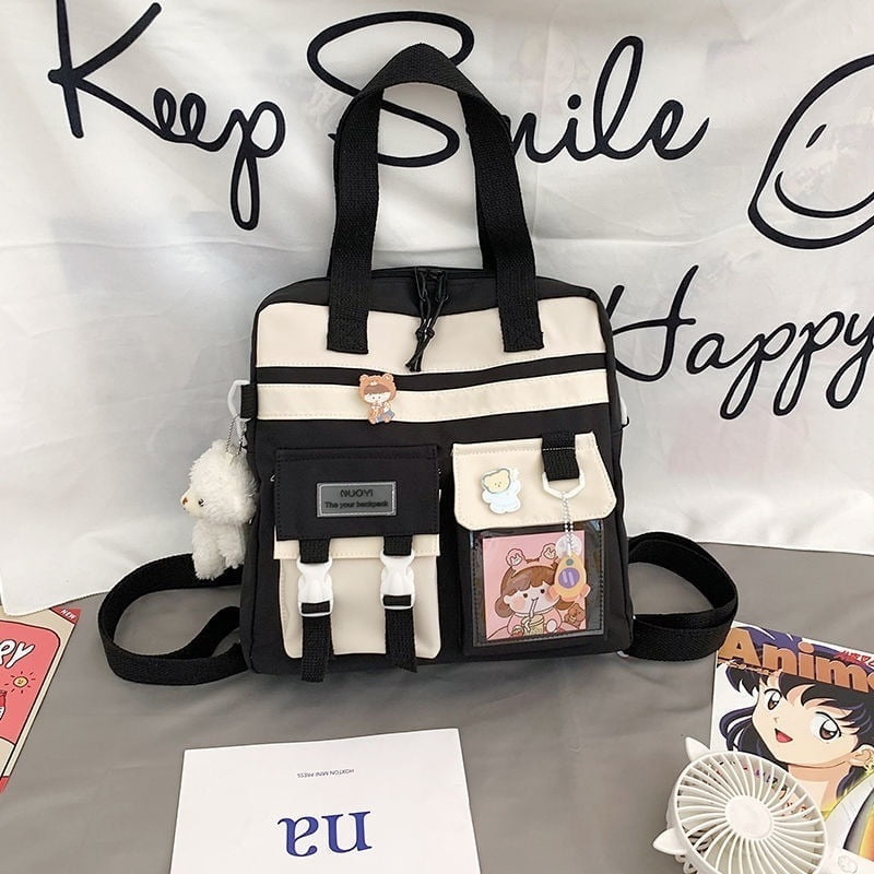8d473c95-d143-4051-ac9c-637f0220104f.jpg Anime Student Girls Canvas Bag With Badges