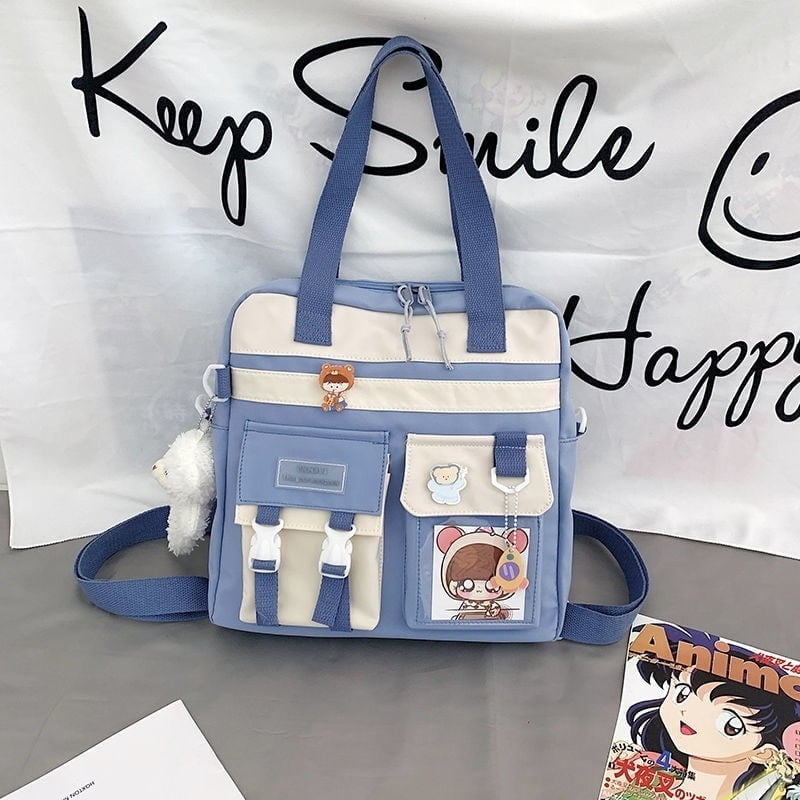 995f35bf-ca98-4fa4-aed8-7c4e54c0f2e6.jpg Anime Student Girls Canvas Bag With Badges