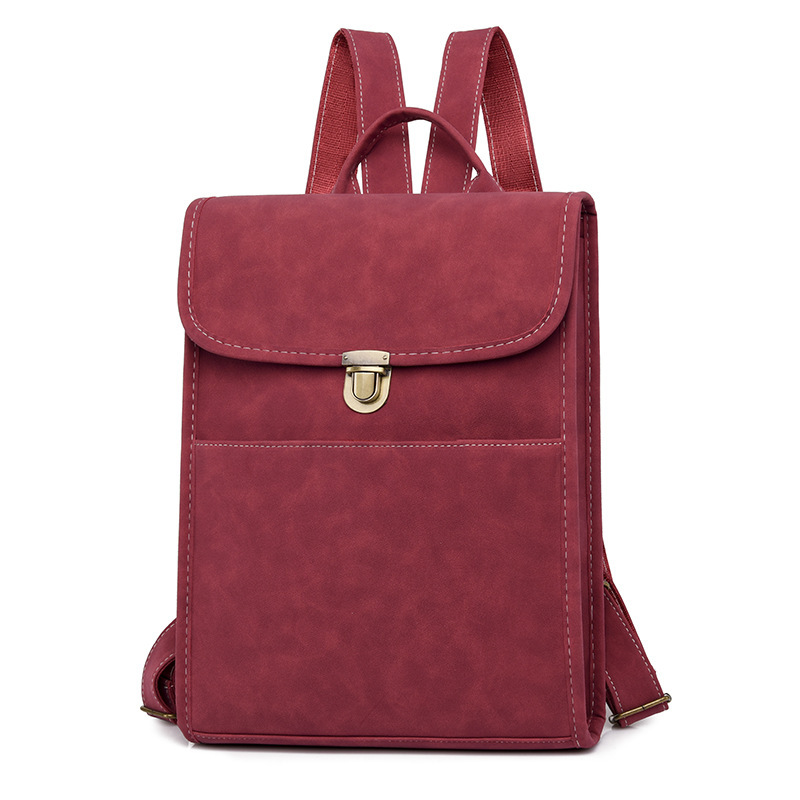 burgundy backpack front