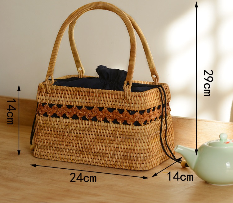 Handmade Picnic Rattan Basket - Image 7