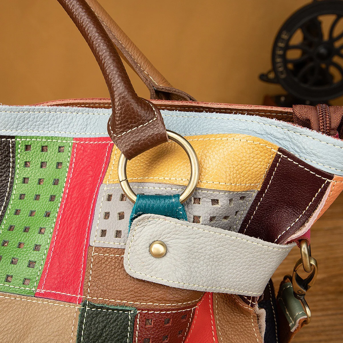 Large Leather Cross-Body Bag - Image 4