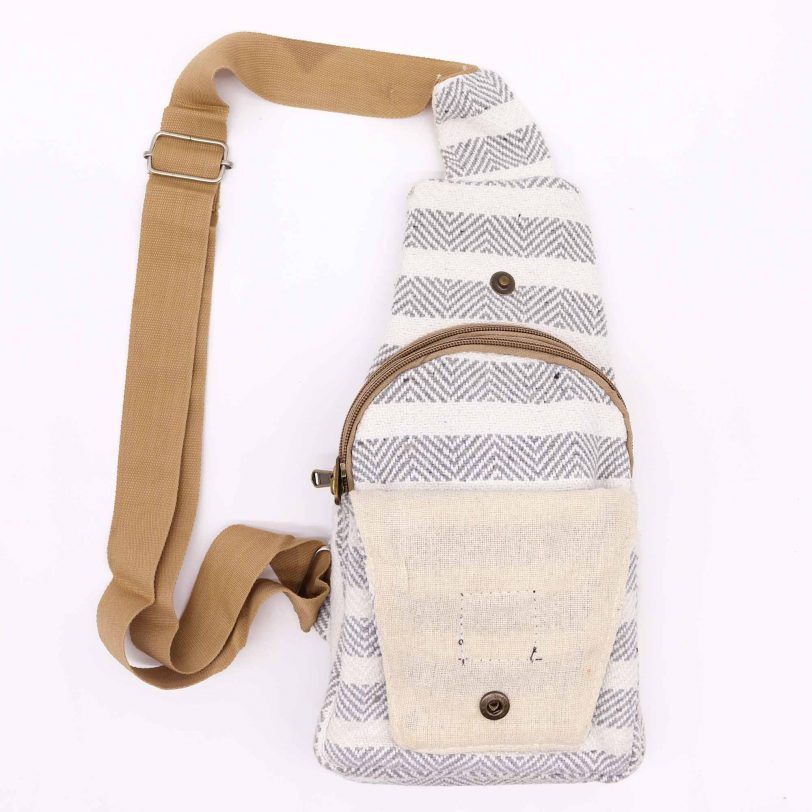 1854169 Cross-Body Bag Natural Cotton - Grey & White
