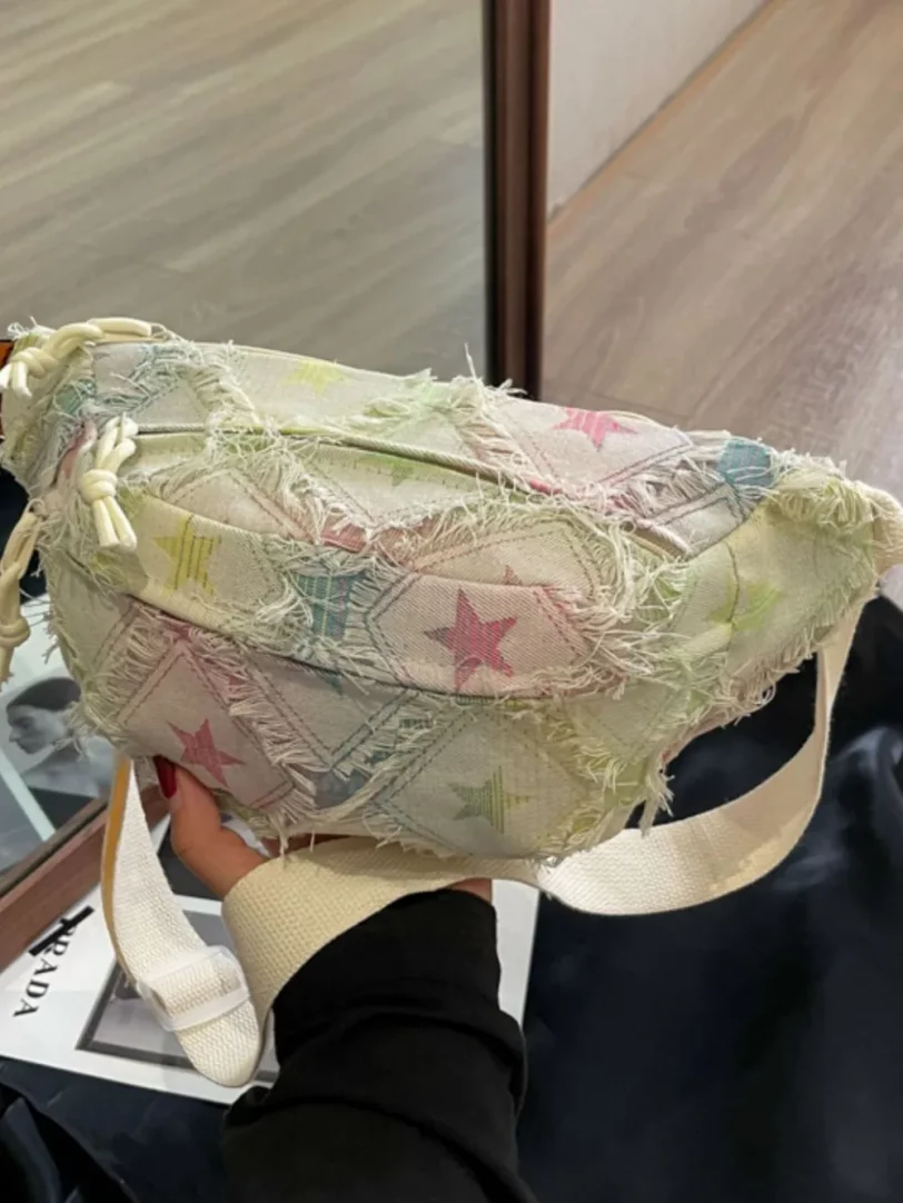 534024859 Tie-Dye Crossbody Bag With Raw Edge