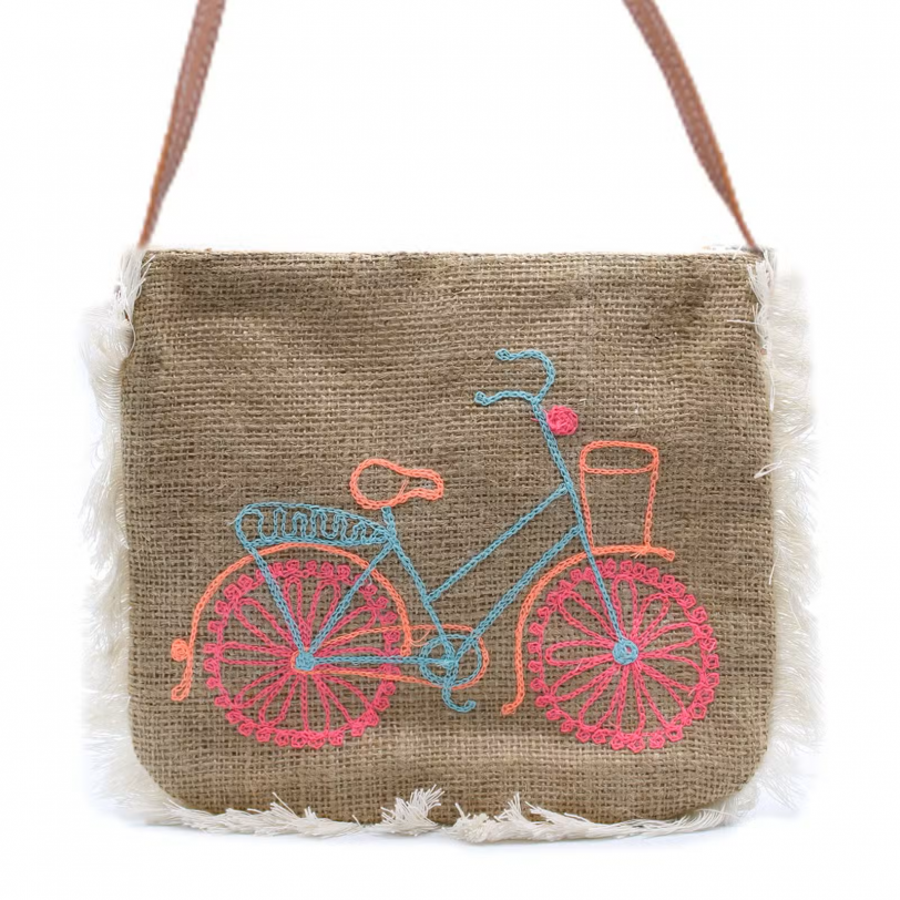 Fringe Bag Fringe Bag - Bicycle Embroidery