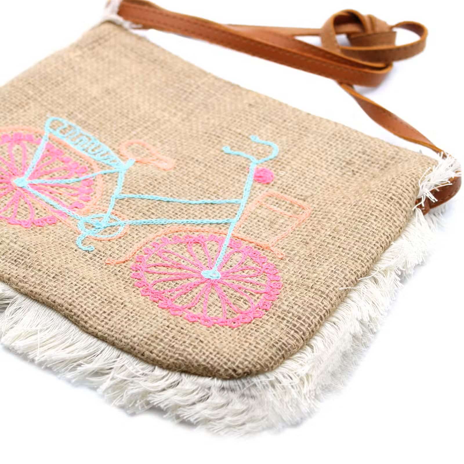 Fringe Bag - Bicycle Embroidery - Image 5