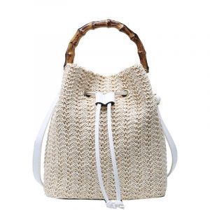 One Shoulder Hemp Woman's Bag - White