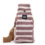 Cross-Body Bag Natural Cotton - Burgundy & White