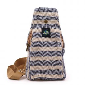 Cross-Body Bag Natural Cotton - Tan & Navy