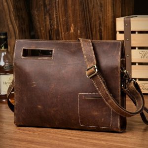 Casual Leather One Shoulder Briefcase Bag