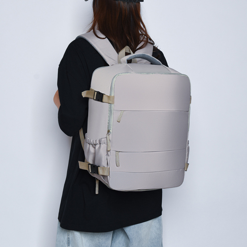 Women's Large Capacity Lightweight Multi-purpose Solid Color Travel Backpack - Image 3