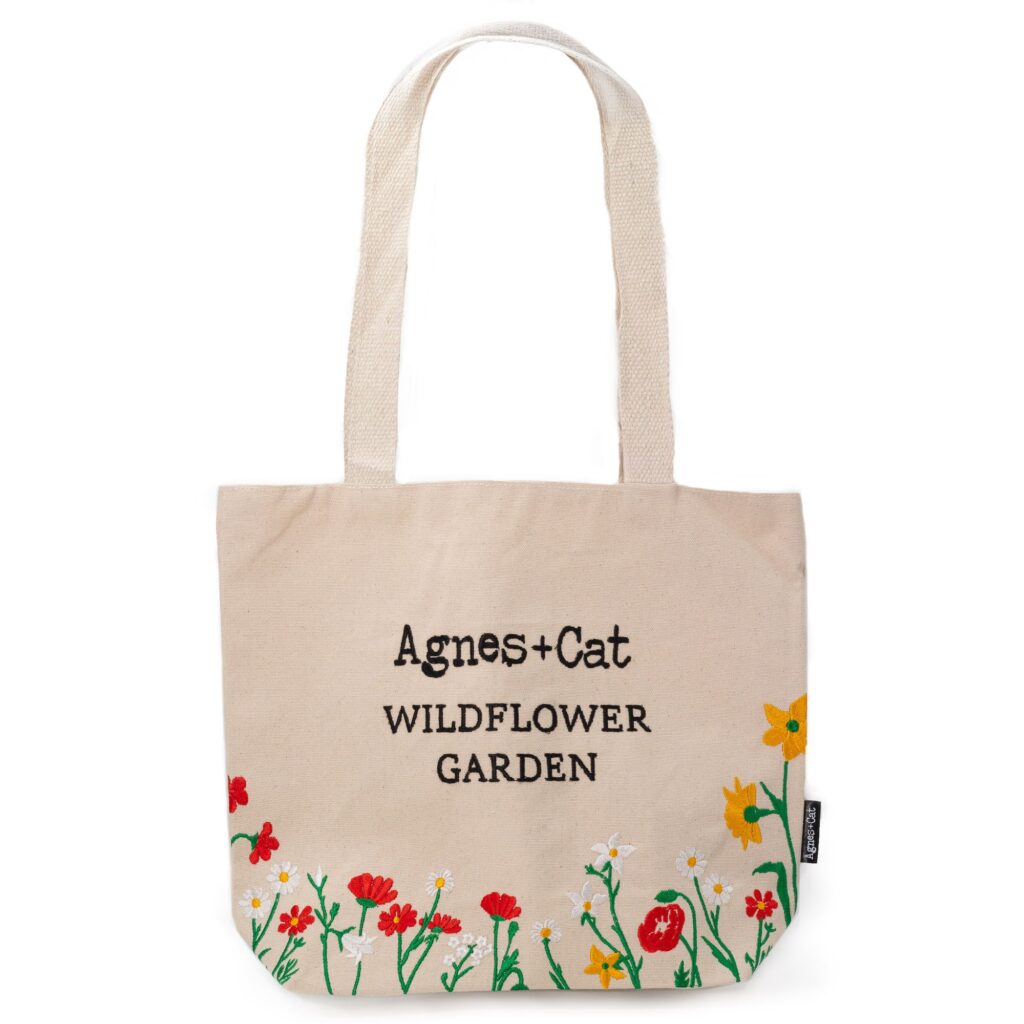 Wildflower Embroidered Cotton Tote