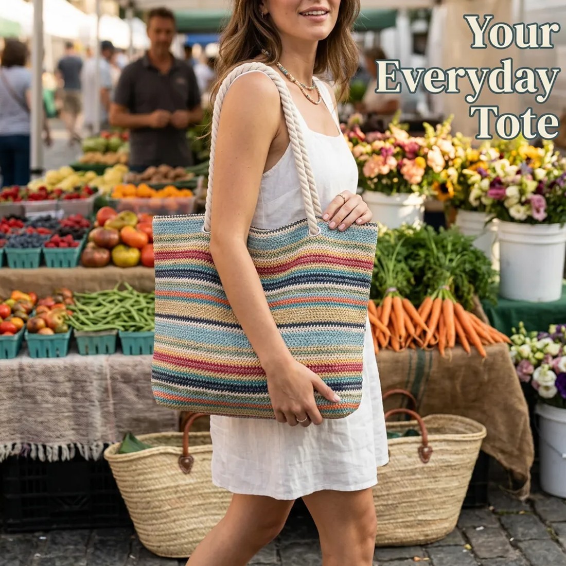 Boho Sunset Rope-Handle Tote - Image 5