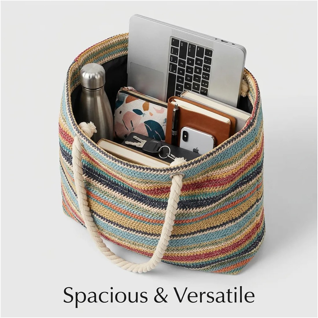 Boho Sunset Rope-Handle Tote - Image 9