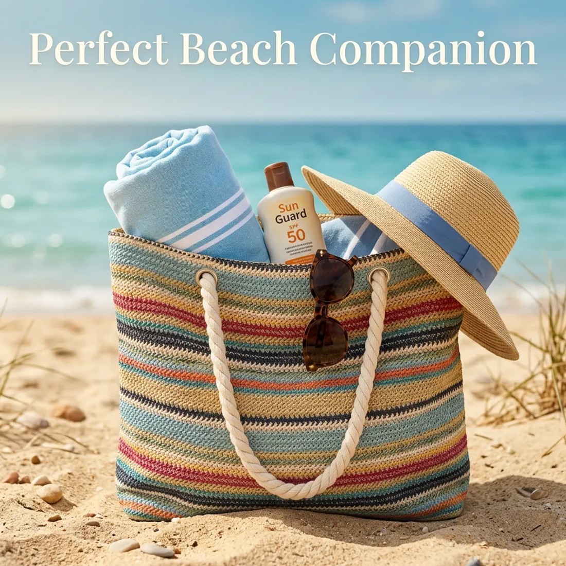 Boho Sunset Rope-Handle Tote - Image 4